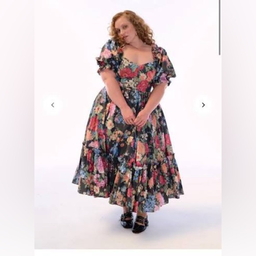 Selkie Puck Floral French Corset Ritz Gown Dress - Picture 3 of 8